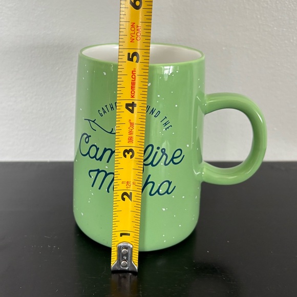 2020 Caribou Coffee Mug 14 oz Gather  Around The Campfire Mocha Green Speckled - Picture 6 of 8